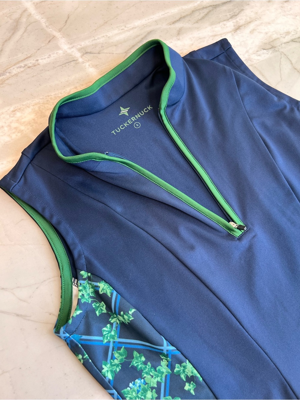 TUCKERNUCK Sport Roxana Half Zip Golf Tennis Dress Navy Vine Green NWT Small - Picture 9 of 16